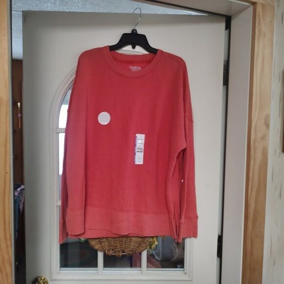 New Time And Tru Orange Relaxed Fit Super Soft Sweatshirt Size Women's XXL 20 - Picture 1 of 2